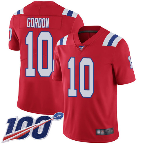 New England Patriots Football 10 Vapor Untouchable 100th Season Limited Red Men Josh Gordon Alternate NFL Jersey